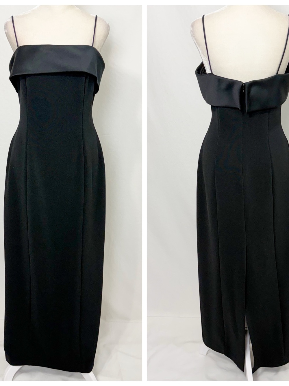 Vintage Alex Evenings Blacktie formal dress black dress with satin detail